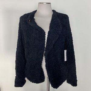 Garbe Luxe "Carolyn" Black Fuzzy Nubby Jacket
